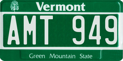 VT license plate AMT949