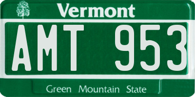 VT license plate AMT953