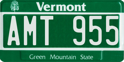 VT license plate AMT955