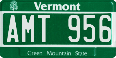 VT license plate AMT956