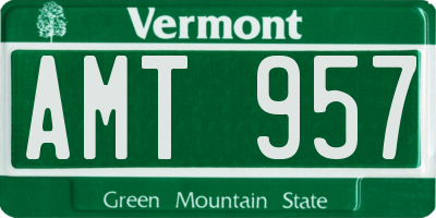 VT license plate AMT957