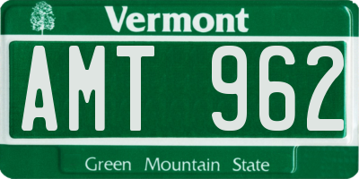 VT license plate AMT962