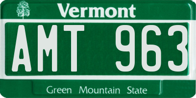 VT license plate AMT963