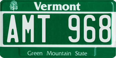 VT license plate AMT968