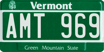 VT license plate AMT969