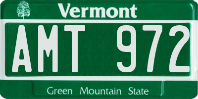 VT license plate AMT972
