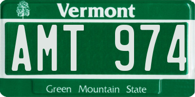 VT license plate AMT974