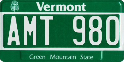 VT license plate AMT980