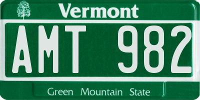 VT license plate AMT982