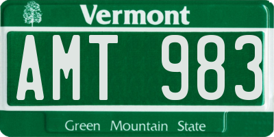 VT license plate AMT983