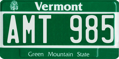 VT license plate AMT985