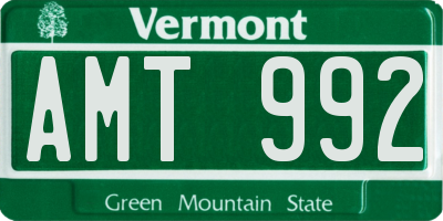 VT license plate AMT992