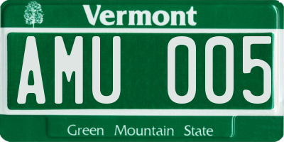 VT license plate AMU005