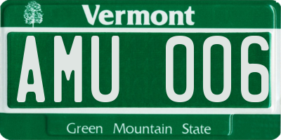 VT license plate AMU006