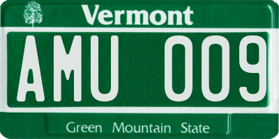 VT license plate AMU009