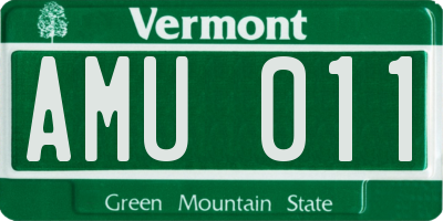 VT license plate AMU011
