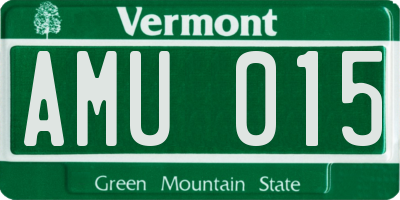 VT license plate AMU015