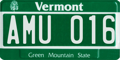 VT license plate AMU016