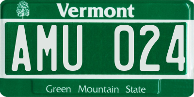 VT license plate AMU024