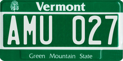 VT license plate AMU027
