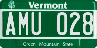 VT license plate AMU028