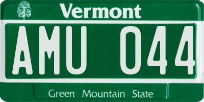 VT license plate AMU044