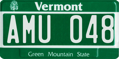 VT license plate AMU048