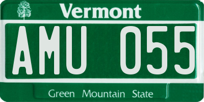 VT license plate AMU055