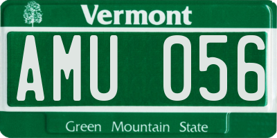 VT license plate AMU056