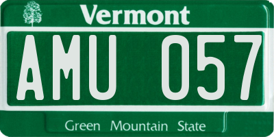 VT license plate AMU057