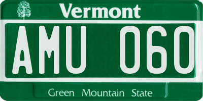 VT license plate AMU060