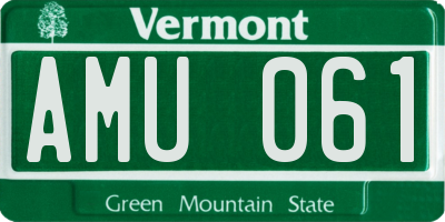 VT license plate AMU061