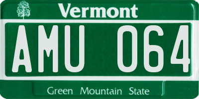 VT license plate AMU064