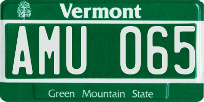 VT license plate AMU065