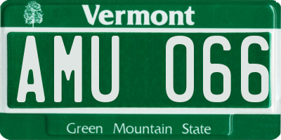 VT license plate AMU066