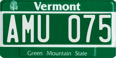 VT license plate AMU075