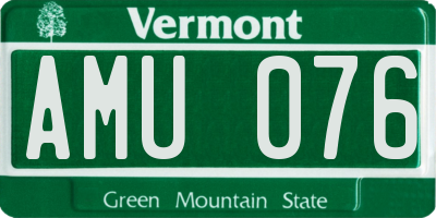 VT license plate AMU076