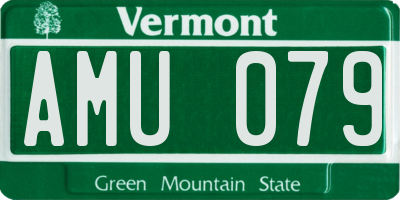 VT license plate AMU079