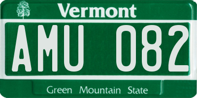 VT license plate AMU082