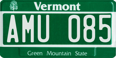VT license plate AMU085