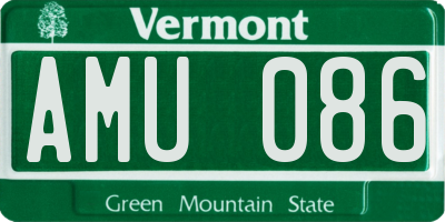 VT license plate AMU086
