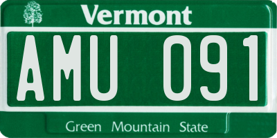 VT license plate AMU091