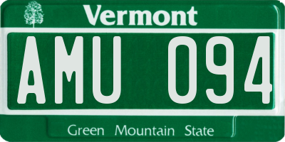 VT license plate AMU094