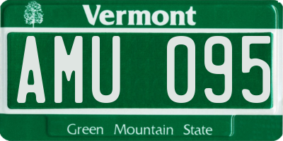 VT license plate AMU095