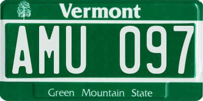 VT license plate AMU097