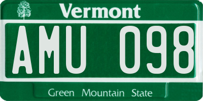 VT license plate AMU098