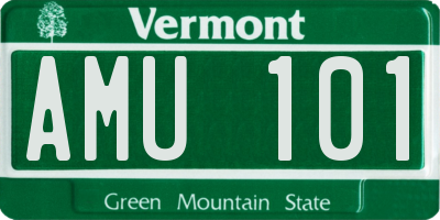 VT license plate AMU101