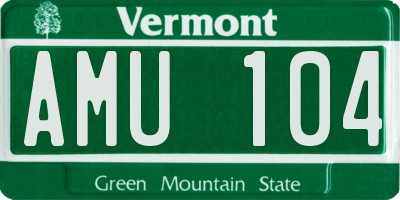 VT license plate AMU104