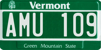 VT license plate AMU109