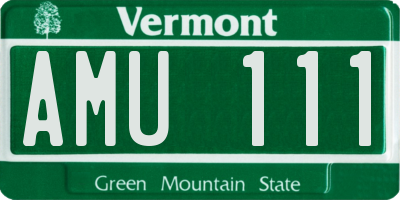 VT license plate AMU111